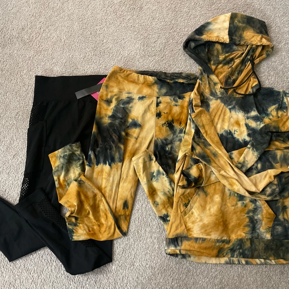Tie-Dye Hoodie and Leggings Set